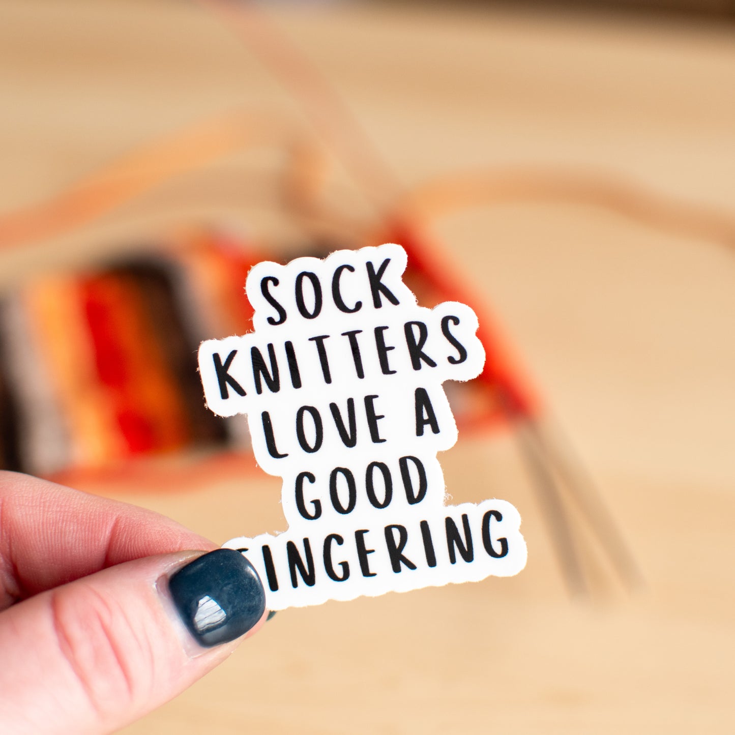 Sock knitters love a good fingering — Sticker