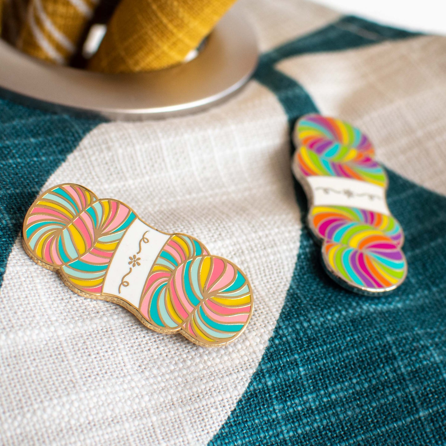 Skein Enamel Pins from The Gray Muse