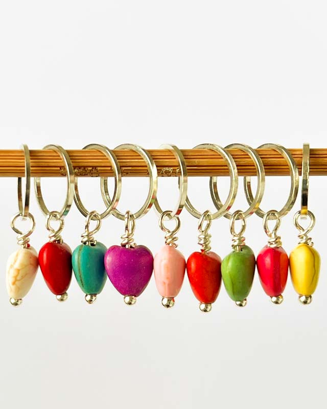 Stone Heart Binkwaffle Stitch Markers