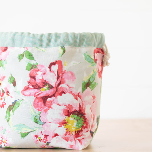 Cottage Rose  — Drawstring Project Bags