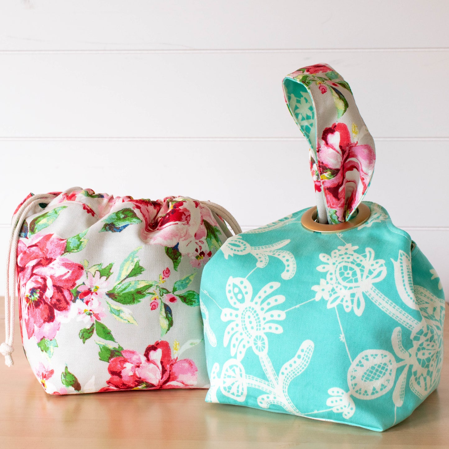 Cottage Rose  — Drawstring Project Bags