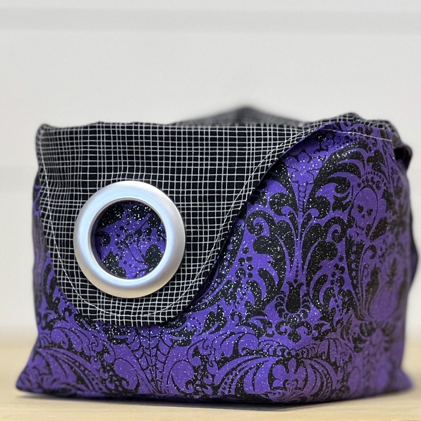 Dumpling Bags — Purple Glitter Skulls