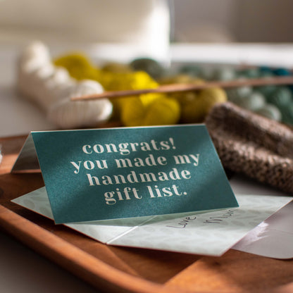 Congrats! You Made my Gift List!  — Mini Greeting Care Cards