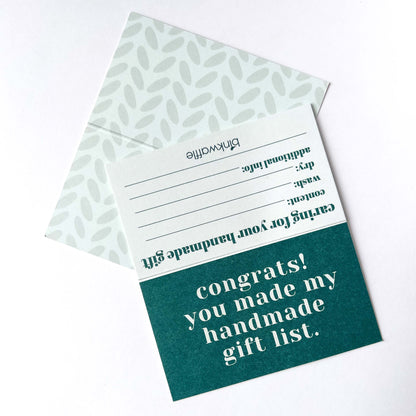 Congrats! You Made my Gift List!  — Mini Greeting Care Cards