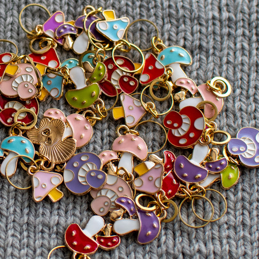 Binkwaffle Stitch Markers. — Shrooms