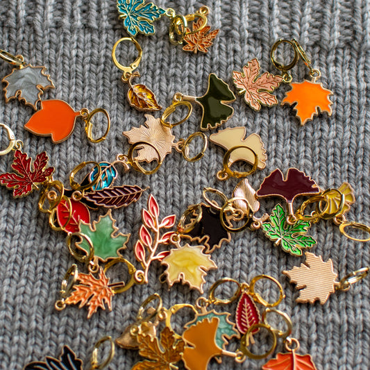 Binkwaffle Stitch Markers. — Fall Leaves