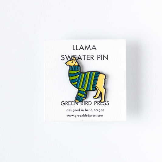 Llama Sweater Pin by Green Bird Press